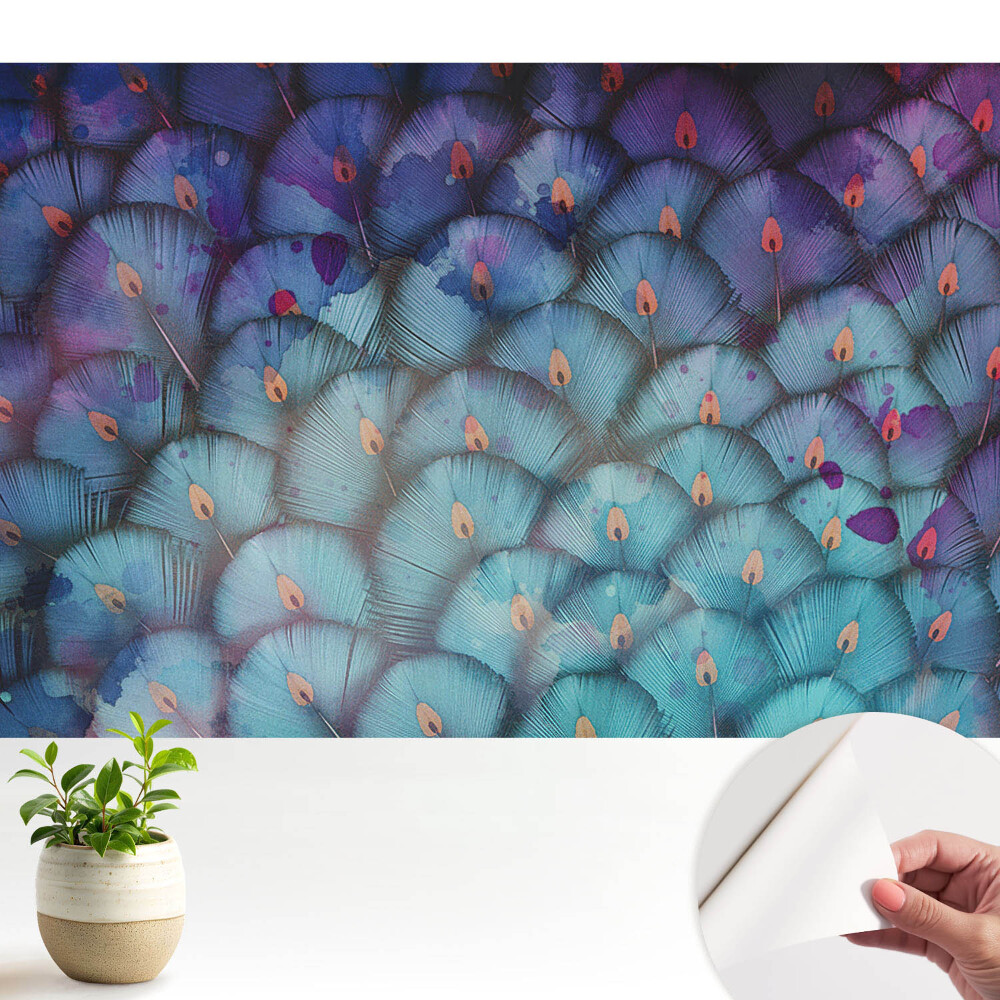 Pene de evantai abstracte în nuanțe de albastru