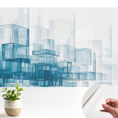 Cuburi albastre cu motiv spațial, design modern