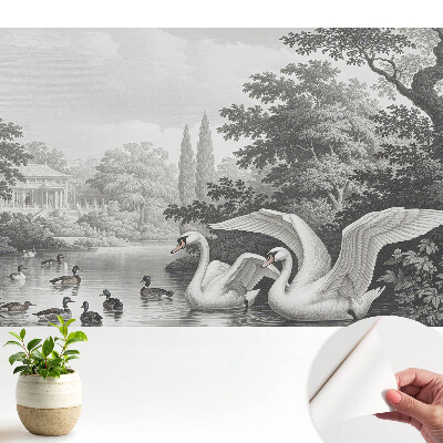 Tablou cu lebede și rațe în stil clasic