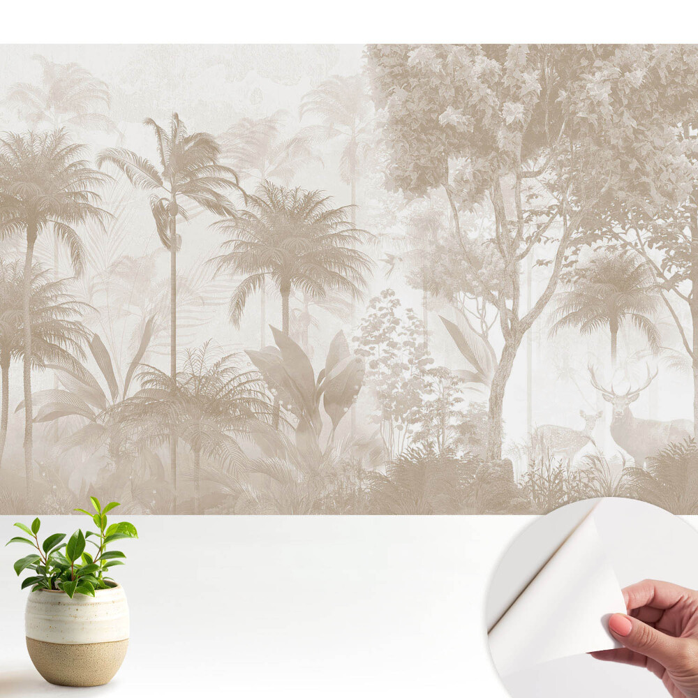 Pădure tropicală subtilă cu cerbi