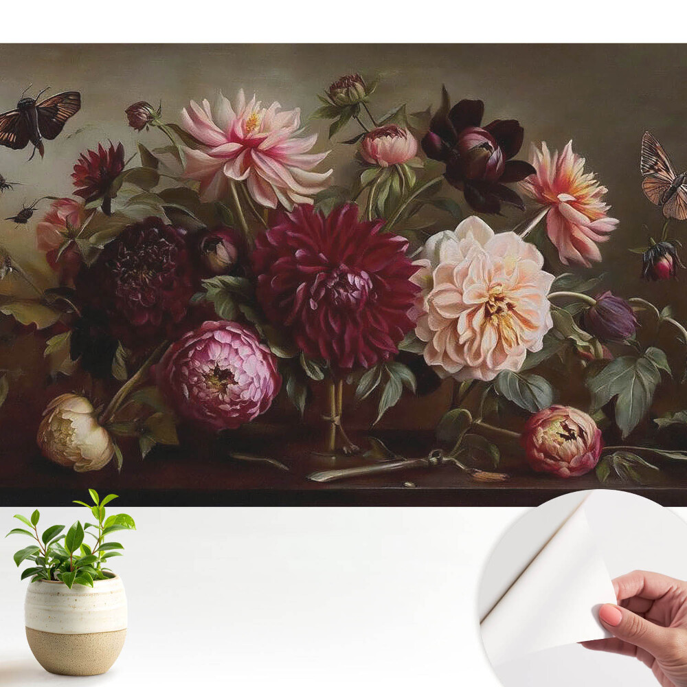 Flori și fluturi într-un buchet clasic