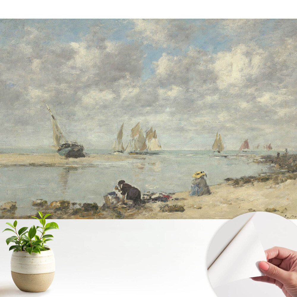 Vedere la mare cu bărci cu pânze