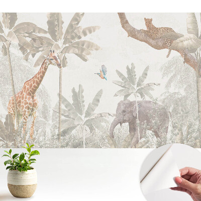 Faună și floră exotică în tonuri pastelate