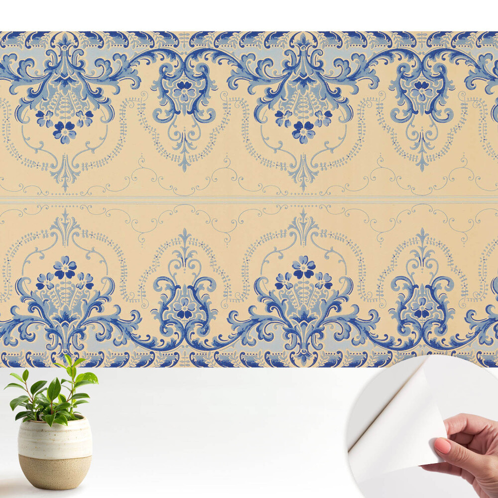 Model ornamental clasic, albastru elegant