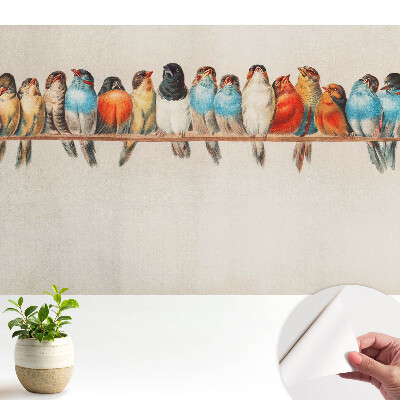 Păsări colorate pe o ramură în stil clasic