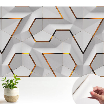 Hexagoane geometrice cu accente galbene