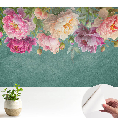 Bujori colorați pe o textură de acuarelă