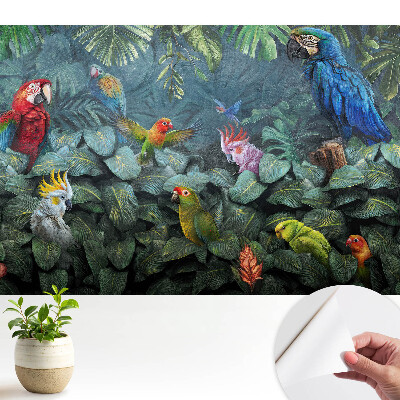 Papagali și frunze tropicale