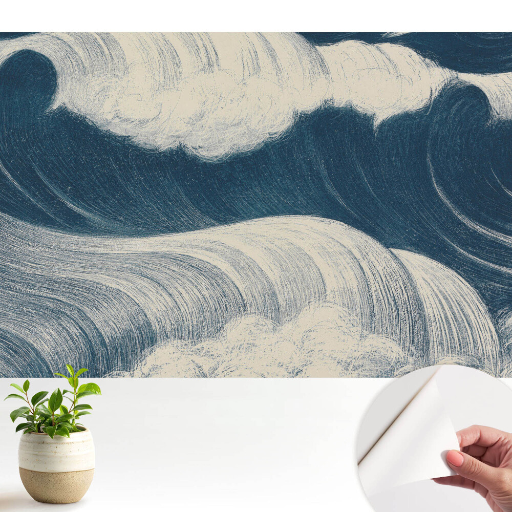 Valuri pe un fundal bleumarin