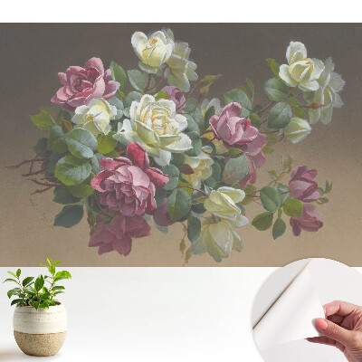 Compoziție romantică din flori și frunze