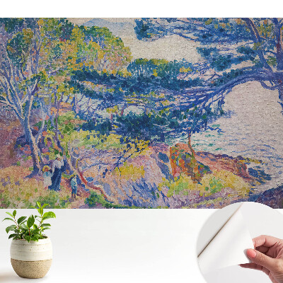 Peisaj colorat în tonuri armonioase, într-un stil pașnic