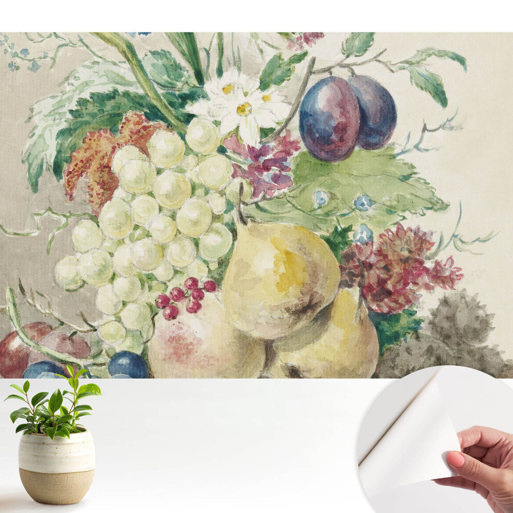 Natură statică cu fructe și flori