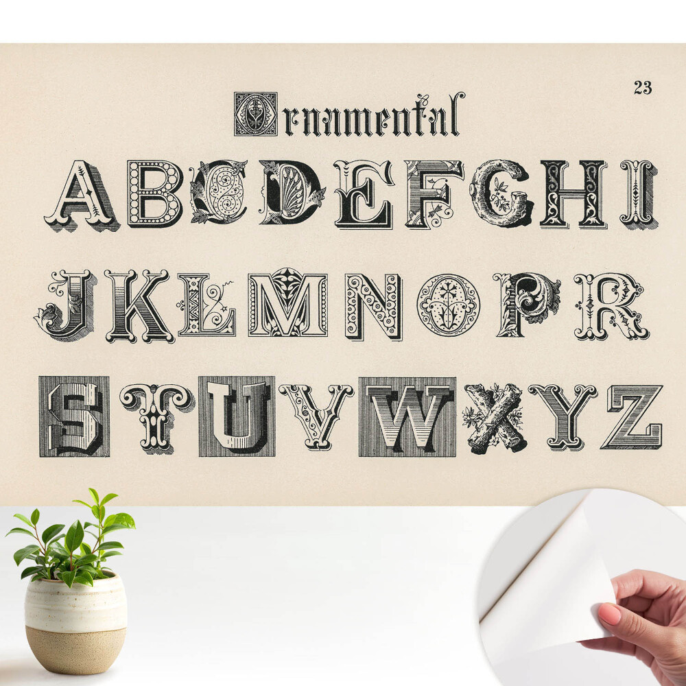 Litere retro decorative într-un stil clasic