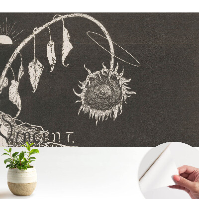 Floarea-soarelui ofilită, nostalgică, vintage