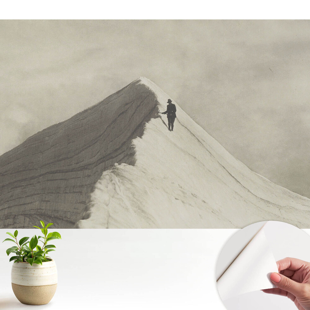 Vârf de munte și alpinist singuratic