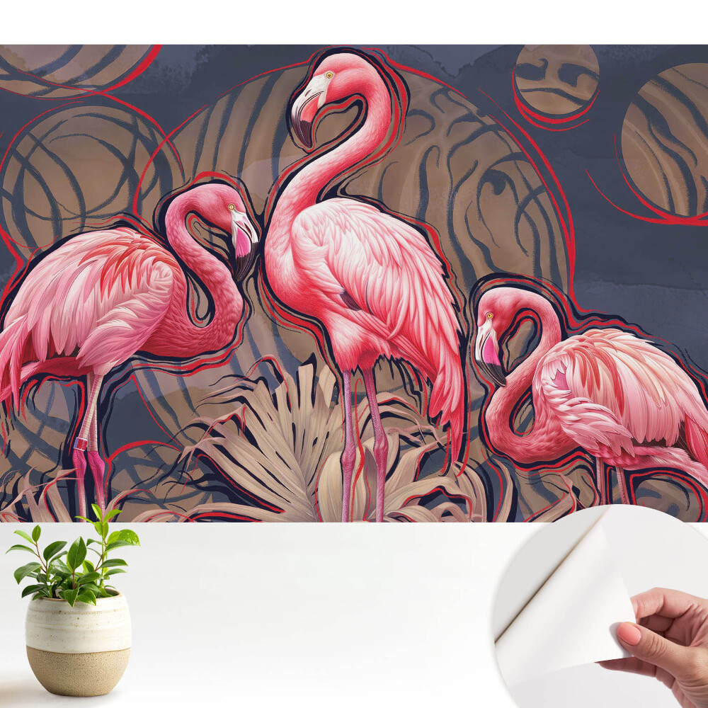 Compoziție armonioasă de fundal abstract flamingo