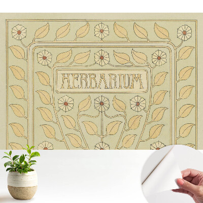 Motive vegetale Art Nouveau cu inscripția Herbarium