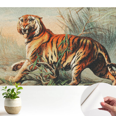 Un tigru maiestuos în decor sălbatic