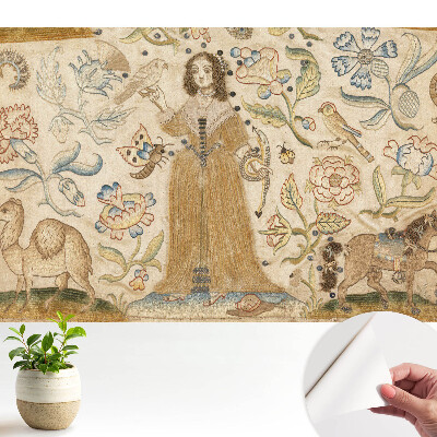 Un peisaj floral cu o figură în centru