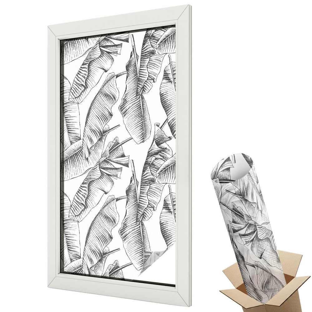 Folie geam protecție solară Frunze tropicale
