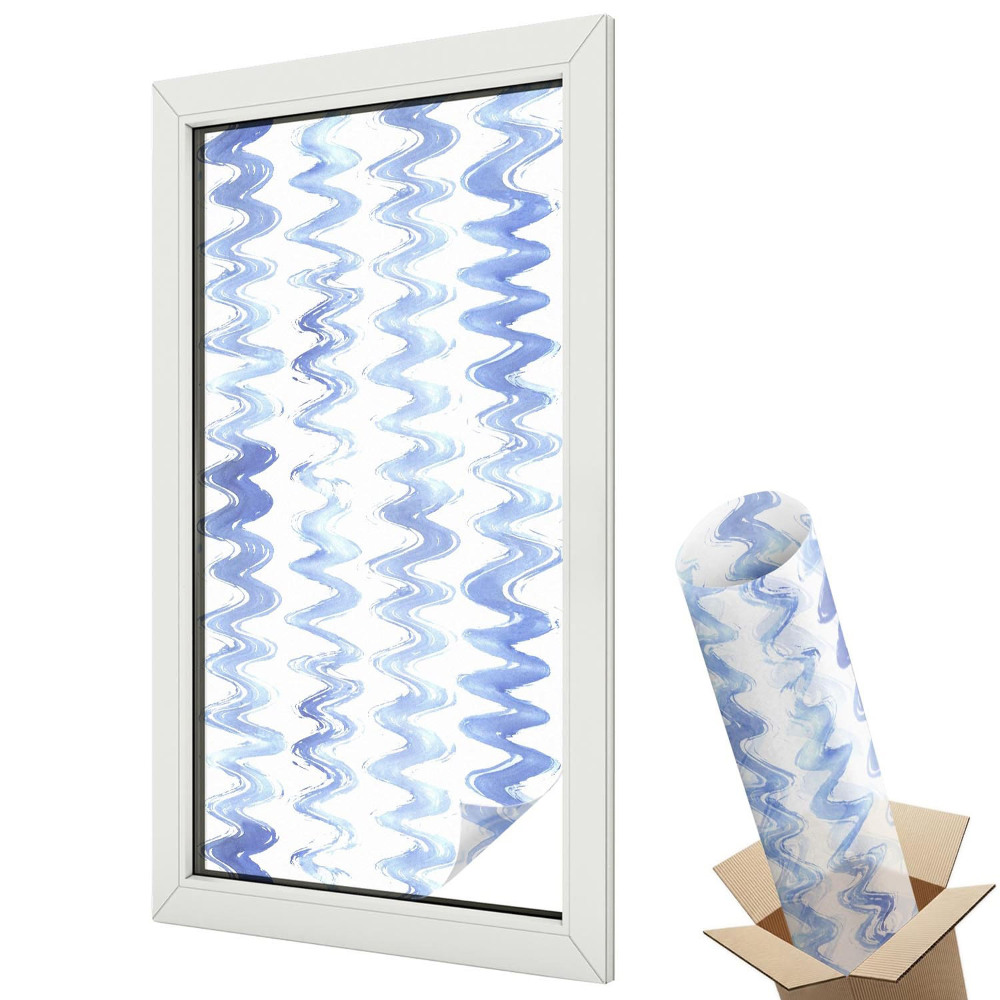 Folie geamuri protecție solară Valuri albastre