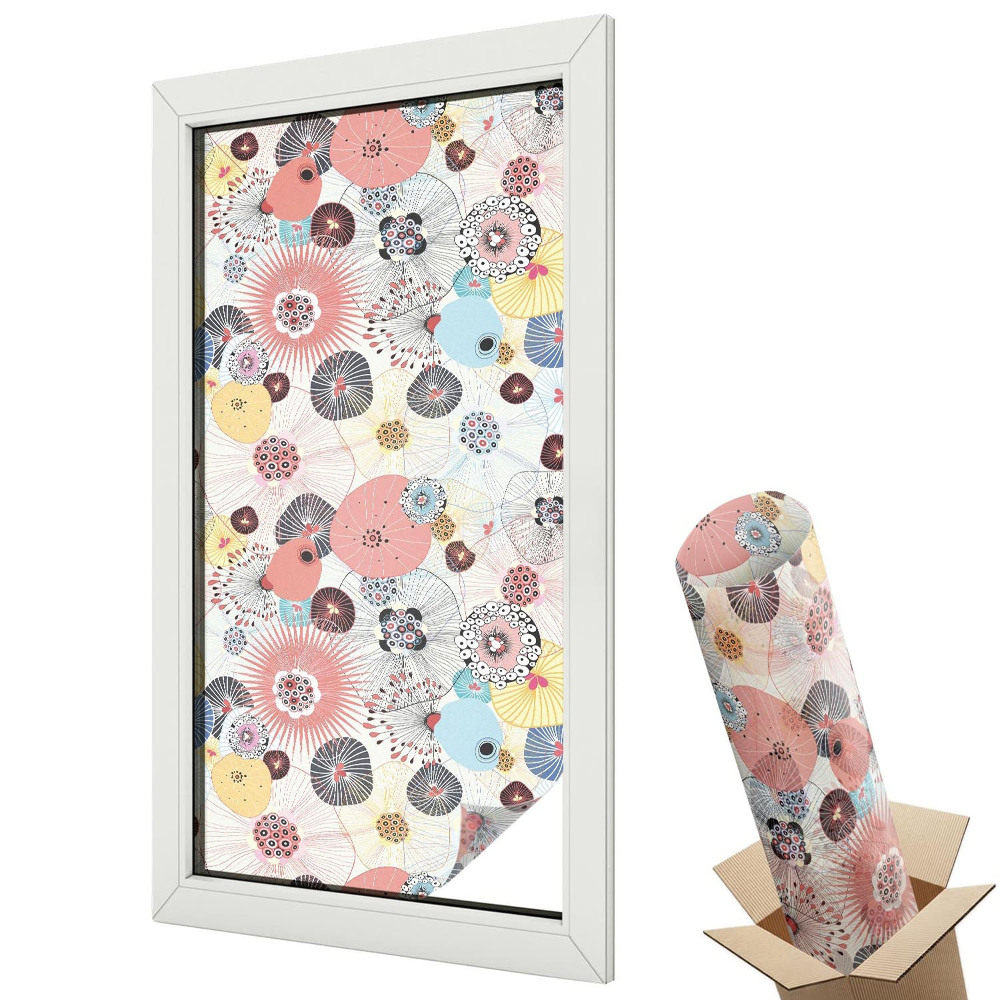 Autocolant geam termopan Floare colorată