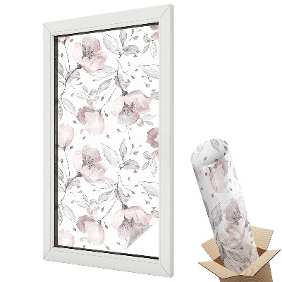 Folie pentru geam Frunze de trandafir