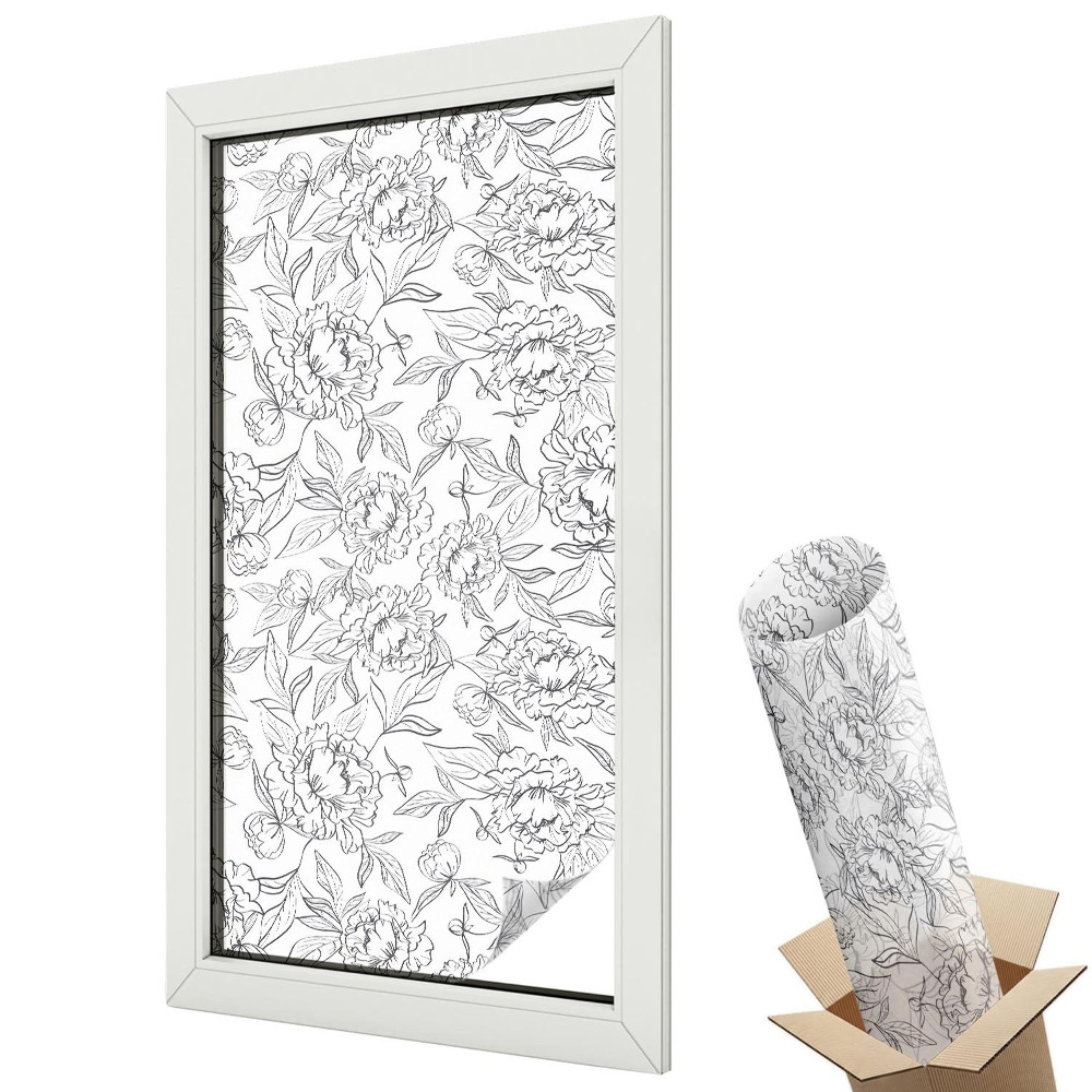 Folie geamuri protecție solară Motiv floral
