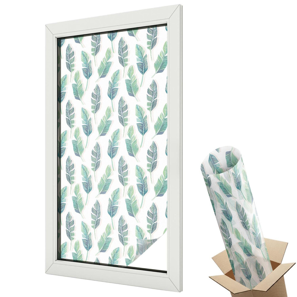 Autocolant geam termopan Frunze tropicale