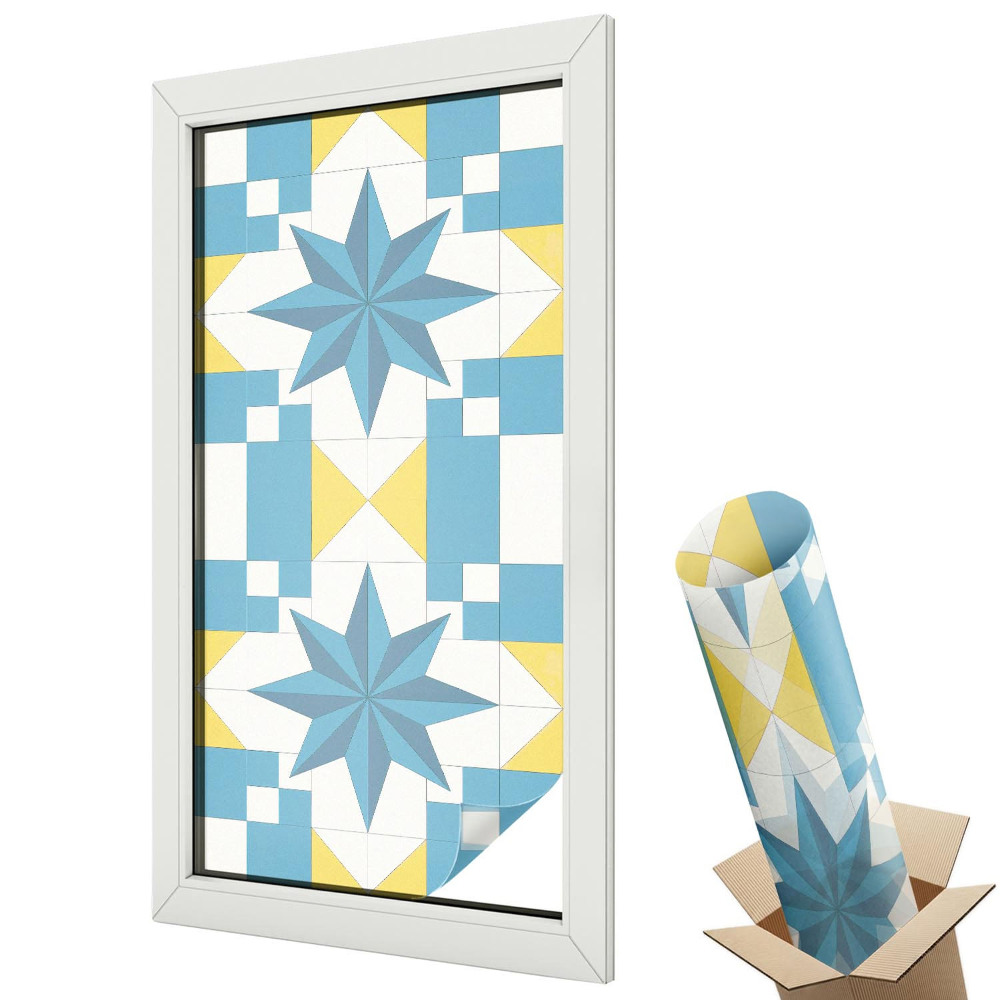 Folie pentru geam Stele albastre