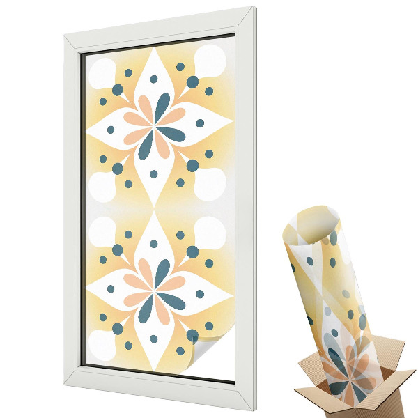 Autocolant geam termopan Simetria florală