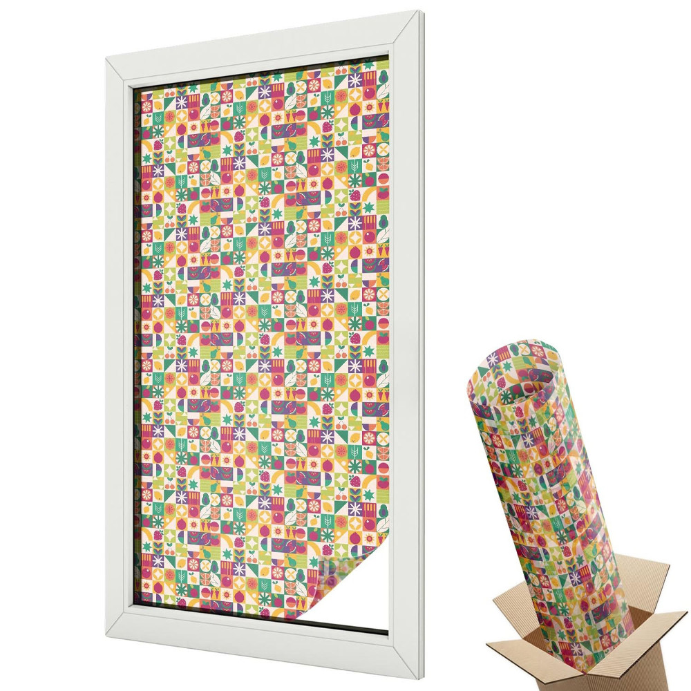 Folie geamuri protecție solară Abstracție colorată