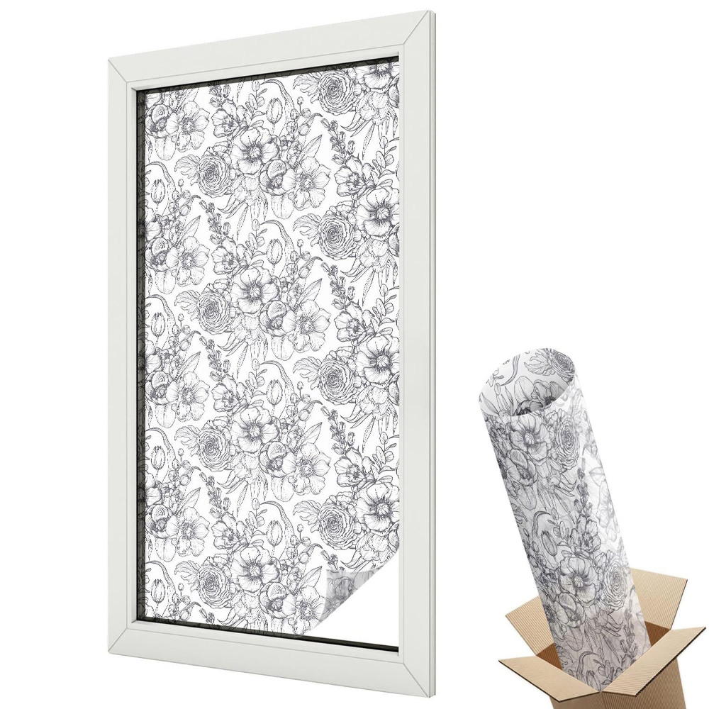 Autocolant geam termopan Eleganță floristică