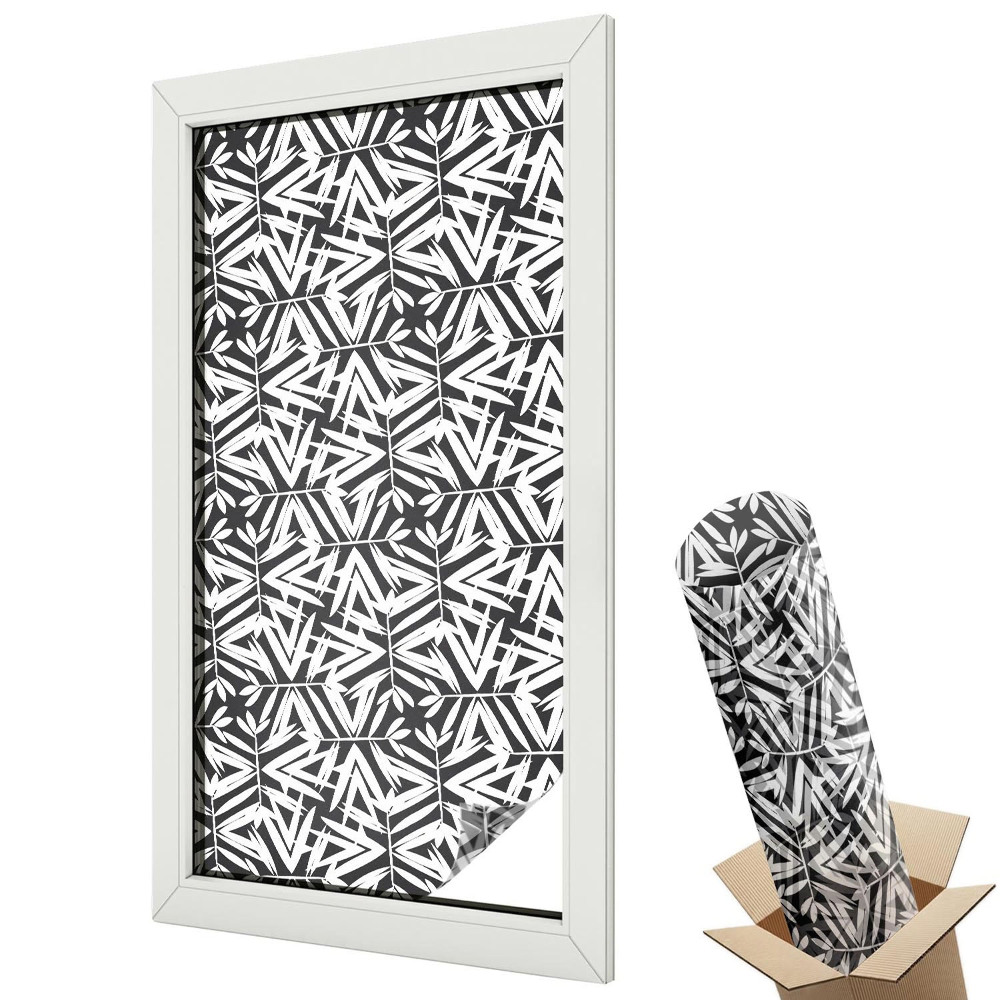 Folie pentru geam Frunze geometrice