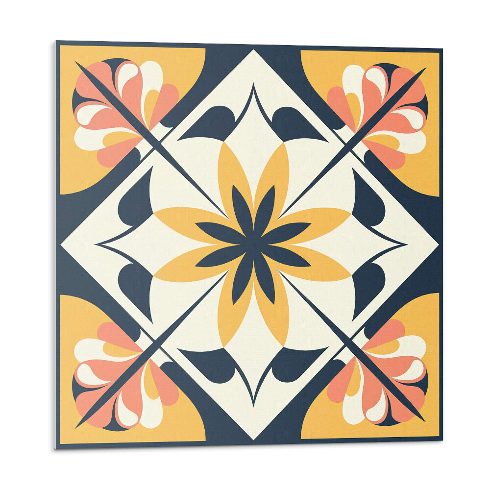 Plăcile de vinil Model floral într-un romb