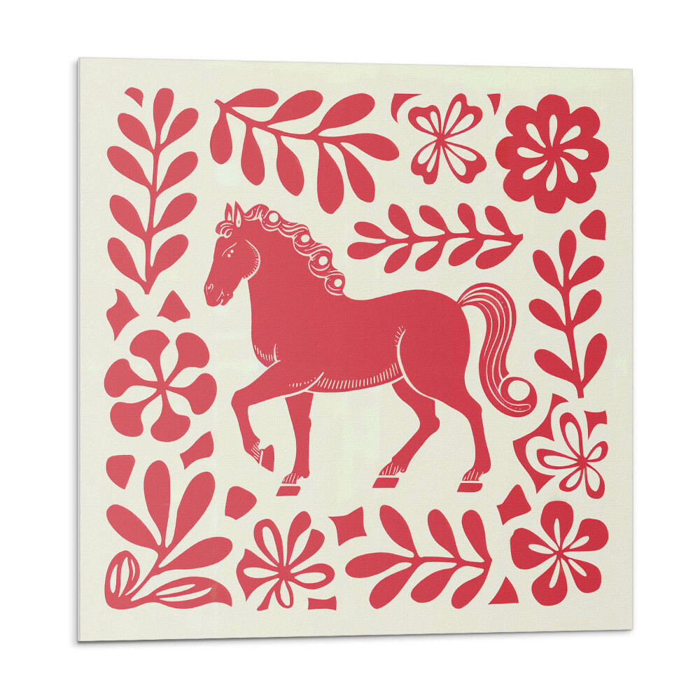 Plăci de vinil Cal stilizat printre plante