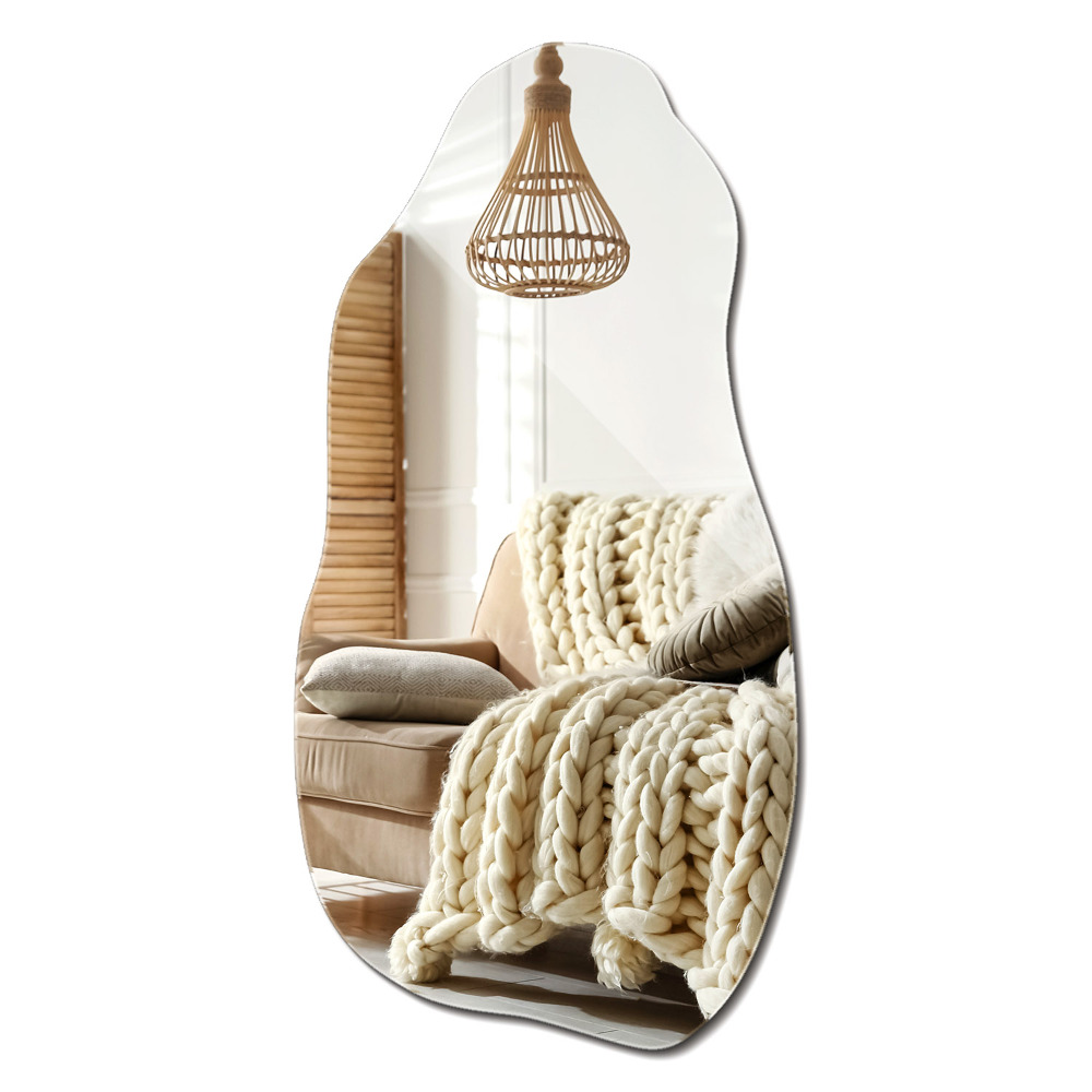 Oglinda decorativă asimetrica premium la baie dormitor hol