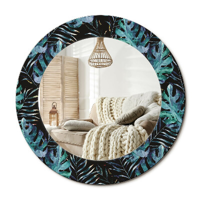 Oglinda rotunda imprimata Frunze exotice