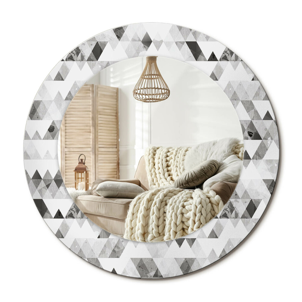 Decor oglinda rotunda Triunghiuri