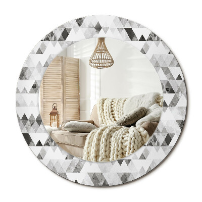 Decor oglinda rotunda Triunghiuri