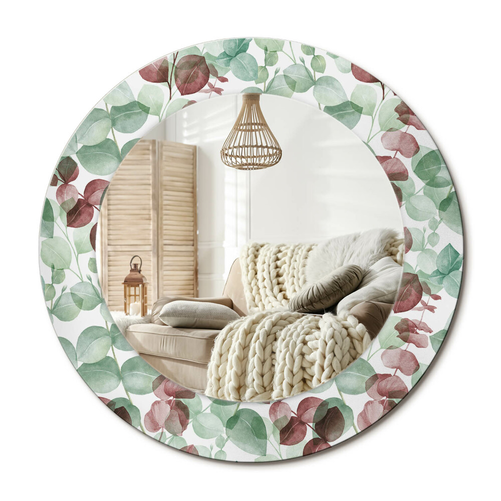 Oglinda perete decorativa rotunda Eucalipt