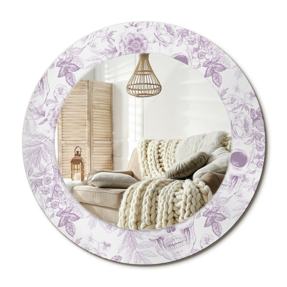 Decor oglinda rotunda Cranii