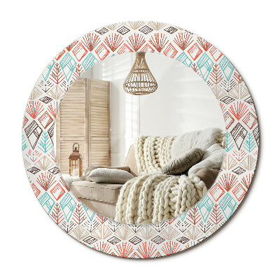 Oglinda perete decorativa rotunda Model etnic