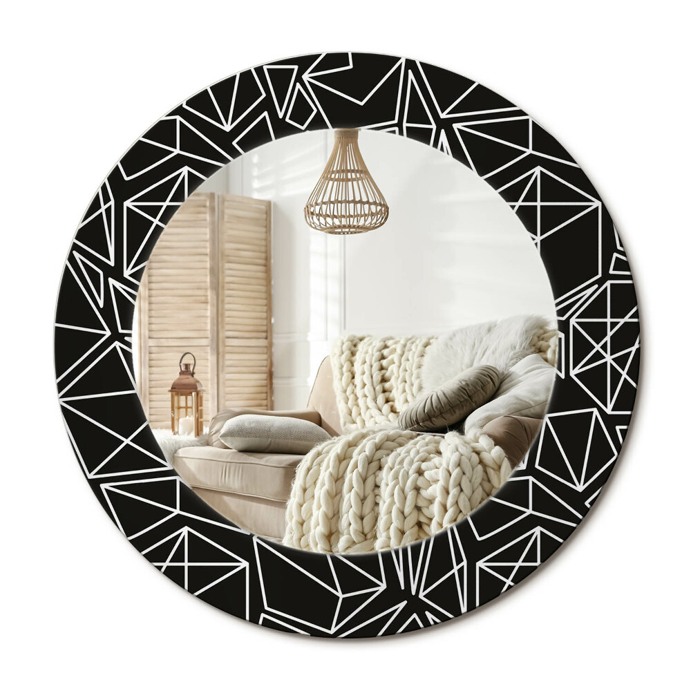 Oglinda perete decorativa rotunda Model geometric