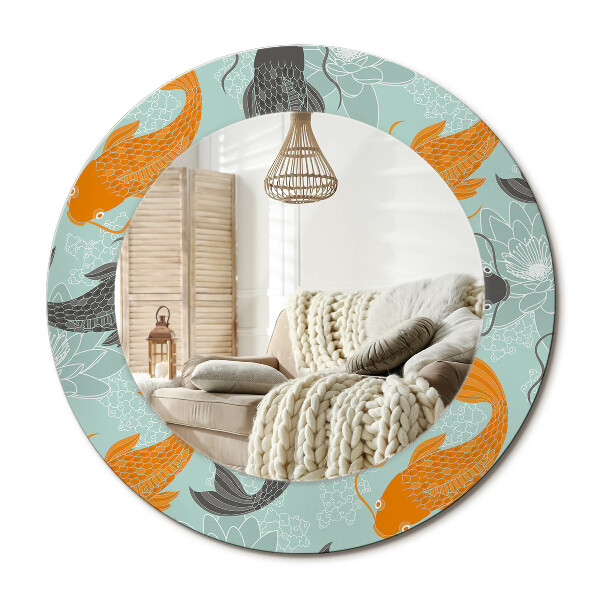 Oglinda rotunda imprimata Crap Koi