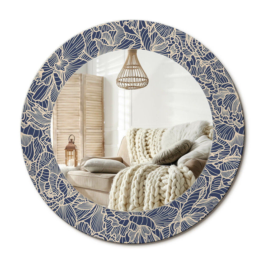 Oglinda perete decorativa rotunda Flori