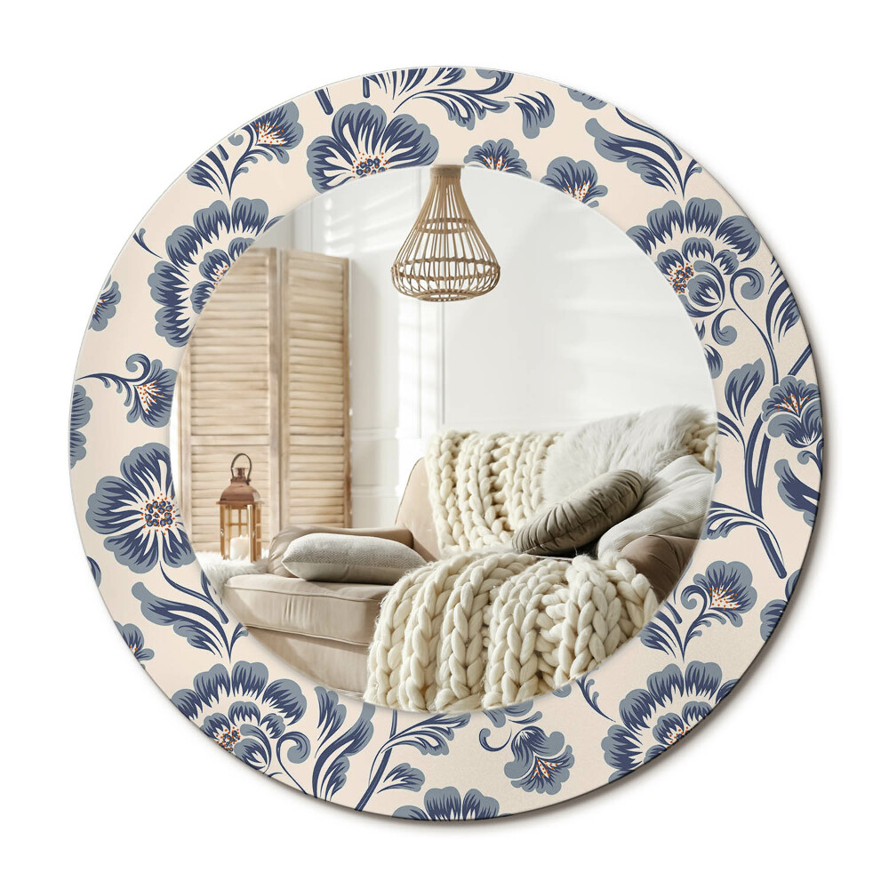 Decor oglinda rotunda Model floral