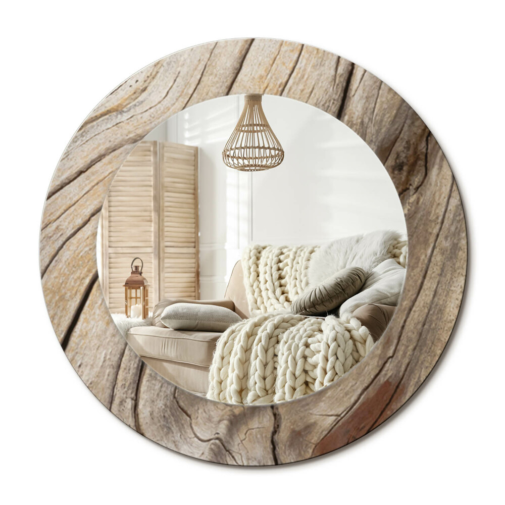 Oglinda perete decorativa rotunda Lemn crăpat
