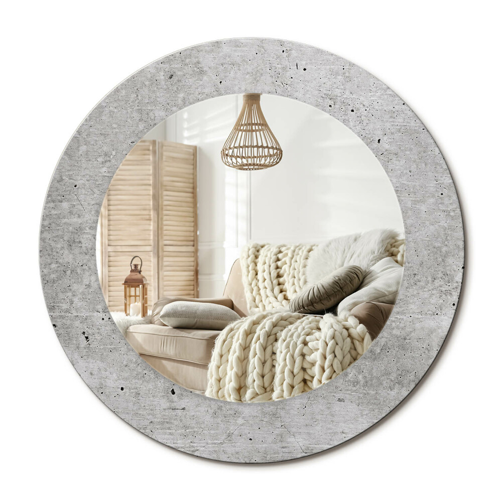 Oglinda perete decorativa rotunda Beton gri