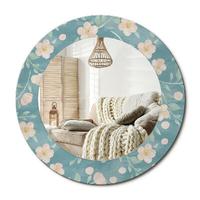 Decor oglinda rotunda Model floral